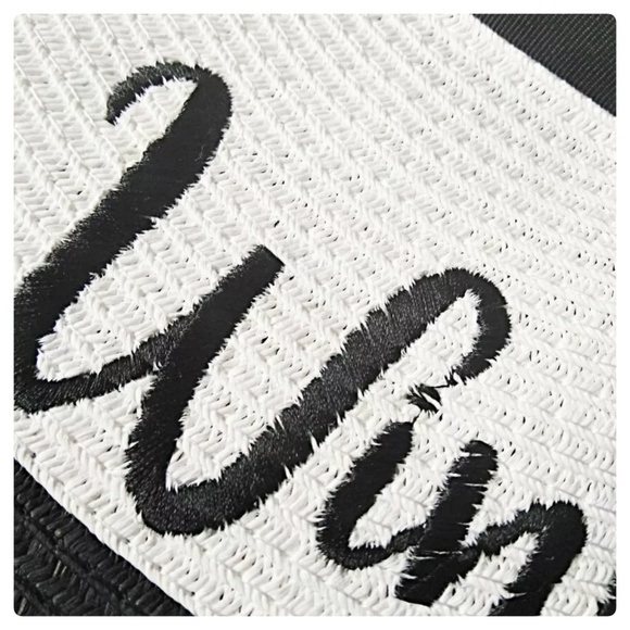 LAST 1 (5🌟 Rated) White/Black Embroidered Sun Hat - Picture 7 of 8